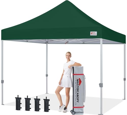 MASTERCANOPY Pop Up Canopy Tent Commercial Grade 10x10 Instant Shelter (Forest Green) - color: Forest Green, size: 10x10