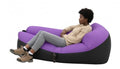 Inflatable Lounger with No-Pump Setup, Floating Portable Air Chair, Ripstop Polyester, Stability Peg for Beach, Camping, Festivals, Tailgating (Purple Black) - style: Purple Black