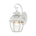 Livex Lighting 2051-03 Monterey 1 Light Outdoor White Finish Solid Brass Wall Lantern with Clear Beveled Glass - color: White