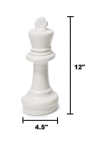 MegaChess Giant Chess Set Game with 12" Tall King - A Large Chess Set Yard Game for Families Looking for Outdoor Jumbo Games - 32 Large Pieces Made from Durable HDPE (Nylon Mat Board Included)