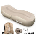 Bestrip Auto Inflatable Couch Lounger, Air Mattress Sofa Bed with Rechargeable Air Pump - color: Khaki, size: Single