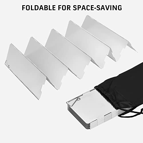 Camping Stove Windscreen 16 Plates Folding Outdoor Stove Windshield Camp Stove Wind Screen Aluminium Alloy Windshield for Butane Burner Grill Wind Blocker Shield - size: 16 Plates Windscreen