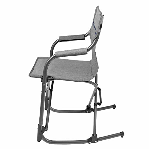 Zenithen Limited Foldable Portable Rocking Director's Chair Perfect for Sporting Events, Outdoor Activities, Camping, Patio Furniture, and Relaxing, Grey - color: Grey