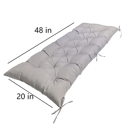 Srutirbo Waterproof Outdoor Bench Cushion, 48"x20", Swing Cushion Patio Furniture Cushions 3 Seater, for Garden Patio Furniture Lounger Bench (Light Grey, 48x20 in) - color: Light Grey