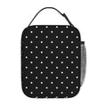 Polkadot Polka Dot Black And White Insulated Lunch Bag Portable Reusable Zipper Lunch Box For Men Women Work Picnic Travel Camping - color: Black10