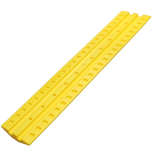 Electriduct 6 Foot Speed Bump HDPE Polyethylene Traffic Hump Vehicle Cable Ramp Cord Cover Hose Protector Includes Asphalt Mounting Hardware Safety Yellow (3 Pack), Length 216" - size: 6FT (3x)