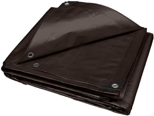20'x 40' Tarps Heavy Duty Thick Waterproof, Poly Canopy Brown Tent Shelter Cover, 16 Mil Tarpaulin Shade, Rip and Tear Proof, UV Resistant Tarpaulin with Grommets and Reinforced Edges - color: Brown, size: 20 x 40ft