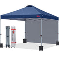 MASTERCANOPY Durable Pop-up Canopy Tent with 1 Sidewall (8'x8',Navy Blue) - color: Navy Blue, size: 8x8