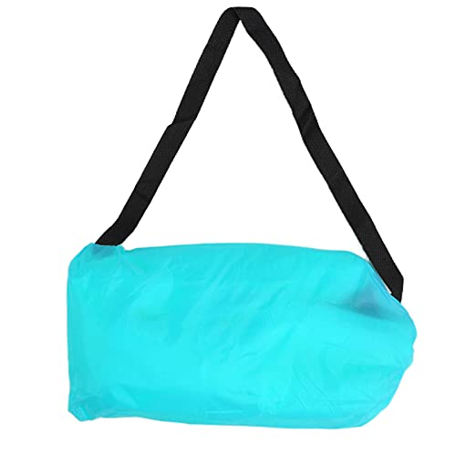 Foldable Air Mattress, Portable Inflatable Sleeping Bed, Blue - Lightweight Design, Quick Inflation, Ideal for Outdoor Camping and Beach Use