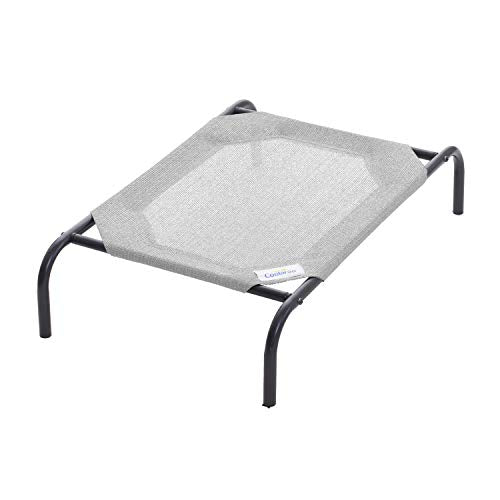 Coolaroo Original Elevated Dog Bed - Breathable Off-The-Ground Pet Bed with Cooling Fabric, Joint Relief & Moisture-Resistant Fabric, 100% Recyclable, Easy Clean, Grey, Small - color: Grey, style: Small Dog Bed