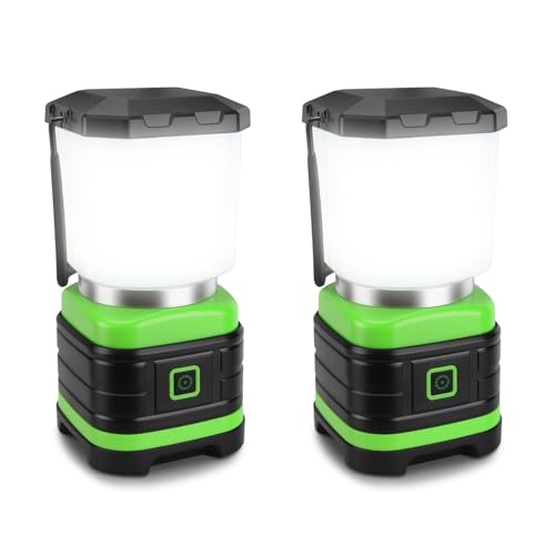 EXTRASTAR 2 PCS Camping Lantern, Lanterns for Power Outages, 260 Lumen max, 2 Flash Modes, Battery Powered Camping Gear for Camping, Hiking, Fishing, Hurricane, Storm, Outage, - size: 2 Pcs