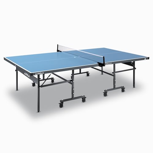 JOOLA Outdoor Table Tennis Table - Multi Use Conference Table Dining Table - Concrete Wood Look Includes Steel Outdoor Ping Pong Net Set & Frame - Hybrid Indoor Outdoor Ping Pong Table - color: Rally Outdoor
