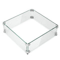 GASPRO 19.5 Inch Glass Wind Guard for Square Fire Pit Table, Thick and Sturdy Tempered Glass Panel with Hard Aluminum Corner Bracket & Rubber Feet, Easy to Assemble - size: 19" x 19" x 6"