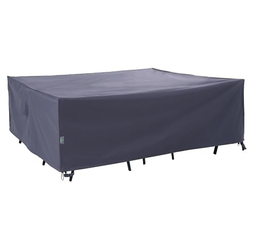 F&J Outdoors Heavy Duty Waterproof Anti-UV Rip-stop Fabric Extra Large Patio Furniture Covers, Grey, 180"x96"x36" - size: 180"(W)x96"(D)x36"(H)