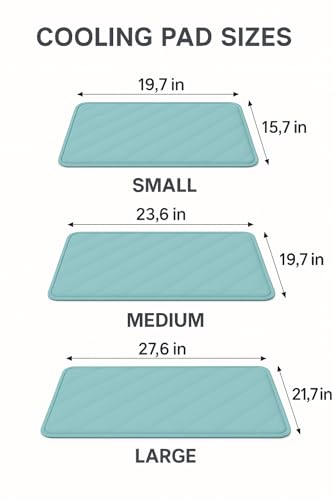 Blue Cooling Mat & Sleeping Pad | Water Absorption | Safe Materials | Easy Carry & Clean | Ideal Cooling Pad for Dogs and Cats | Perfect for Camping, Crates, and Pet Beds | 19.7"L x 15.7"W x 0.8"Th - size: Small