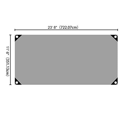 Yescom 12x24FT 14-Mil Plastic Tarp Waterproof Heavy Duty Tarpaulin with Eyelets Reversible Tear Resistant Shade Canopy Boat Pickup Truck Bed Cover - color: 14mil-1pc-silver, size: 12X24 Ft