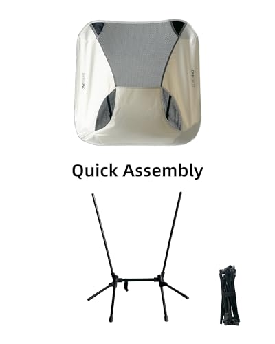 ONEFOREST Camping Chair, Foldable Portable Backpacking Chair for Beach Camp Hiking Outdoor Sport, Beige - color: Beige