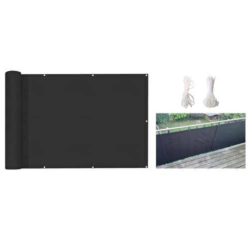 4'x25' Aiwi Space 100% Solid Non-See-Through Privacy Fence Panel, 4ft Garden Privacy Fence, Full Privacy Protect for Balcony, Backyard,Porch, Railing and Pool, Black - color: Black, size: 4×25ft
