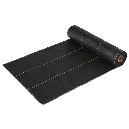 DeWitt Sunbelt Weed Barrier Fabric 3.2 oz, 3 x 300 Feet – Heavy-Duty Ground Cover Mat for Greenhouse Floors, Garden Rows, Raised Beds, Yard Gardening, and Outdoor Landscape Protection - size: 1 Pack, style: 3' x 300'