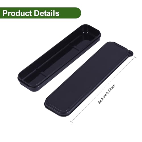 Silverware Organizer with Lid, 2 Pack Travel Silverware Case Large Flatware Storage Box Travel Utensils Case for Fork Spoon Chopsticks, 9.6 x 2.1 inches (Black) - color: Black, size: Large