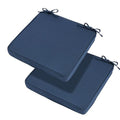 Magpie Fabrics Indoor Outdoor Waterproof Square Chair Cushion, 18" x 18" x 2.5", 2 Pack, Water Resistant Seat Cushions, for Patio Garden Office, Navy - color: Blue Navy