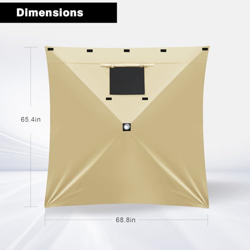MASTERCANOPY Wind Screen Side Panel with Window for 12x12 Escape Screen Shelter Canopy Tent - Weatherproof, UV Resistant Sun Shade Attachment Accessory (Beige, 1 Pack) - color: Beige, size: 12x12