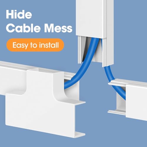 630in Cord Hider Kit, Paintable Cable Raceway, Cord Covers for Wires on Wall, Cord Hider for Wall Mount tv, tv Cable Hider Wall kit, Wire Covers for Cords, 40X L15.7in X W0.96in X H0.57in, White - color: 630in