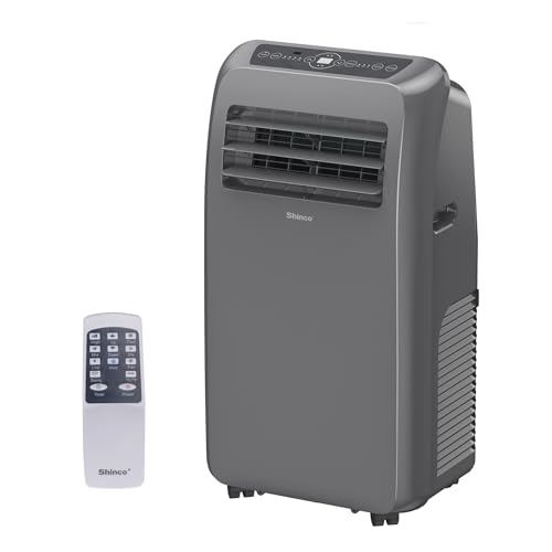 Shinco 12,000 BTU Grey Portable Air Conditioner with Heater up to 450 Sq. Ft, Ac Heater Combo Window Unit, Portable AC Unit with Dehumidifier & Fan, Cools & Heats,Remote Control and Window Kit - color: SPF2-Grey+Heater, size: 12000 BTU