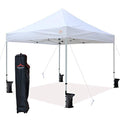 10'x10' Pop Up Canopy Tent Commercial Instant Shelter with Heavy Duty Roller Bag, 4 Canopy Sand Bags, 10x10 FT White - color: White