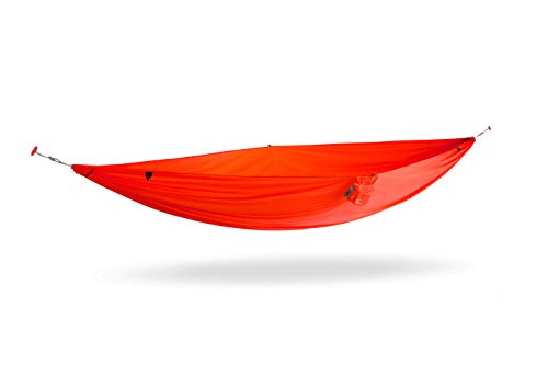 KAMMOK: Roo Single Ultra Light Hammock | Strong & 100% Recycled Fabric | Water Resistant, Ripstop Fabric | Comfortable, Packable, Lightweight (Adventure Grade, Ember Orange - color: Ember Orange, size: Roo Single Ultralight