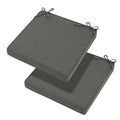 Magpie Fabrics Indoor Outdoor Waterproof Square Chair Cushion, 18" x 18" x 2.5", 2 Pack, Water Resistant Seat Cushions, for Patio Garden Office, Dark Grey - color: Dark Grey