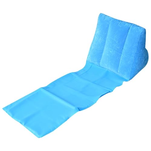 Inflatable Couch, Flocked Backrest Sun Bath, Foldable Blow Up Sofa Mat, Portable Air Lounger Function, Quick Inflate Relax Chair Design, Inflatable Beach Mat for Camping Travel Pool Water Summer Rest