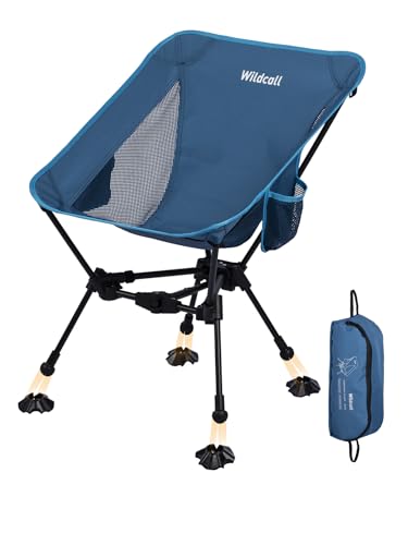 WildCall Lightweight Folding Camping Chair Compact Beach Chair with Anti-Sinking Large Feet - color: 1 X Blue