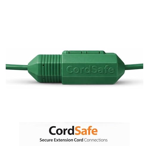 Extension Cord Connection Protector by CordSafe Plus, Weather-Resistant, Fits 18–12 AWG, Helps Keep Plugs Secure, Made in USA - color: Green, size: 1 Pack