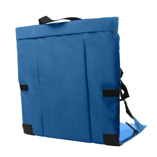 Folding Stadium Seat Cushion with Backrest, Portable Bleacher Pad for Camping, Fishing,15.8'' x 16.5'',Lightweight Chair with Backrest for Outdoor Sports and Concerts (Blue) - color: Blue
