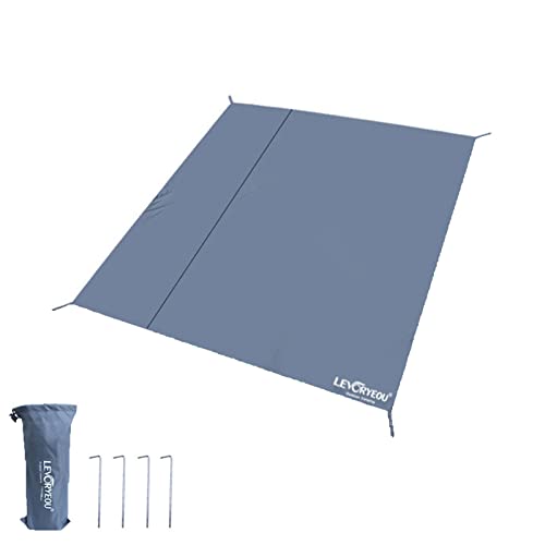 Tent Footprints Outdoor Camping Tent Floor Mat Moisture Proof Ground Sheet 210D Oxford Cloth Ultralight Waterproof Wear-Resistant Multi-Purpose Shading Trap with Tent Stakes - size: 210*100cm (6.89*3.28 FT)