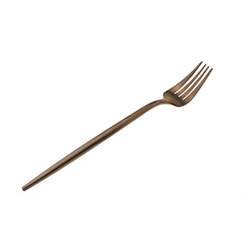 Matte Rose Gold Silverware Set,Gugrida 5-Piece 18/10 Stainless Steel Satin Finish Flatware Set,Kitchen Utensil Set,Tableware Travel Cutlery Set for Camping Office or School Lunch, Dishwasher Safe - color: Rose Gold, size: Service for 1
