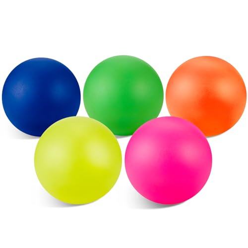 Sumind 5 Pcs Beach Paddle Balls Replacement Balls High Visibility Assorted Color Waterproof Floating Ball for Beach Tennis Backyard Lawn Outdoor Activities