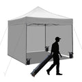 10x10 Pop up Canopy Tent with Sidewalls,Heavy Duty Waterproof Sun Shade Canopy Easy up Canopy with Wheel Bag Commercial Gazebo Tent for Outdoors Parties Vendors Camping Beach (Light Gray) - color: Light Gray