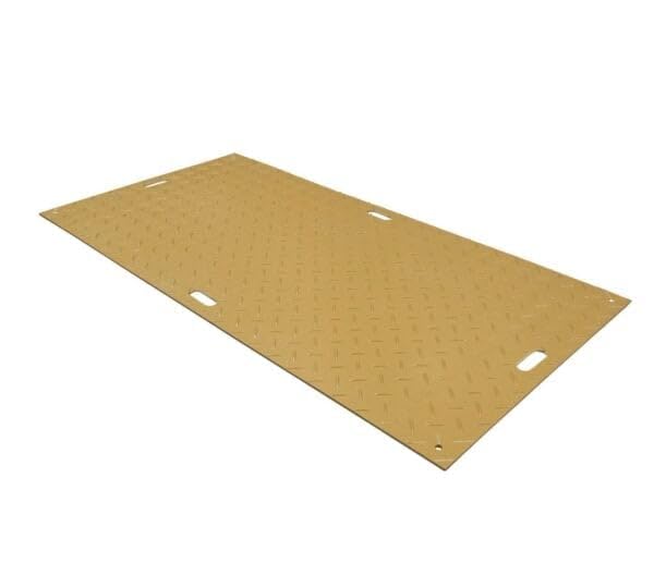 Mytee Products 3' x 6' Ground Protection Mats with Double Sided Diamond Plated Tread Design - High Density Polyethylene Mat, Easily Supports 60 Ton Loads on Lawns, Dirt, and Any Other Areas - color: Tan, size: 3 x 6 Feet, style: 1 - Pack