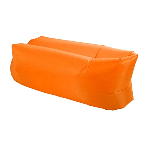 Inflatable Lounger Air Sofa Comfortable Portable Foldable Inflatable Couch for Outdoor Camping, with Storage Bag for Adults or Children - color: Orange