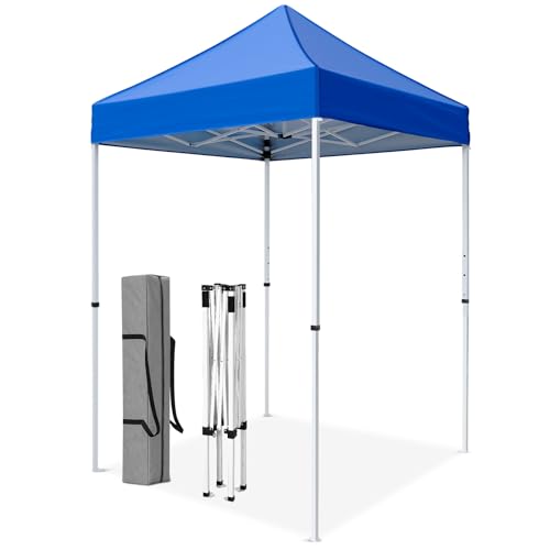 5x5 Pop Up Canopy Tent, Instant Portable Beach Canopy, Outdoor Tent with Carry Bag for Camping, Sports, Tailgating, Events, Blue - color: Blue, size: W/O Wall