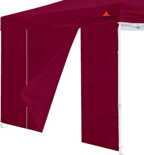 SCOCANOPY Door for 10x10 Canopy Frame Two Central Zipper Design for Easy Entry and Exit,1 Pack Sunwall Only,Burgundy - color: Burgundy, size: 10X10