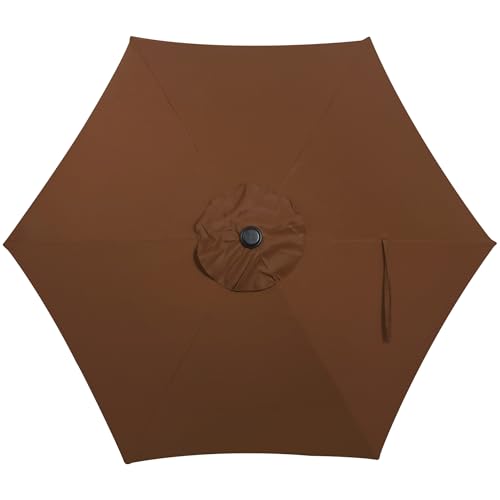 Blissun 7.5 ft Patio Umbrella, Yard Umbrella, Outdoor Market Umbrella with Push Button Tilt Crank, Brown - color: Brown