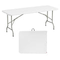 Elevon 6 Feet Heavy Duty Folding Table with Adjustable Height, Fold-in-Half Portable Table for Indoor Outdoor Use - Camping, Picnic, Party, Wedding, Dining, Utility Table - size: 6 feet, style: Without Chair