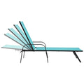 DUMOS Outdoor Lounge Chaise, 5-Position Chaise Lounge with Armrests, Sun Tanning Chair 350 lbs Heavy Duty Patio Pool Chair, Waterproof Sun Lounger for Deck, Backyard, Beach, Cyan - color: Cyan