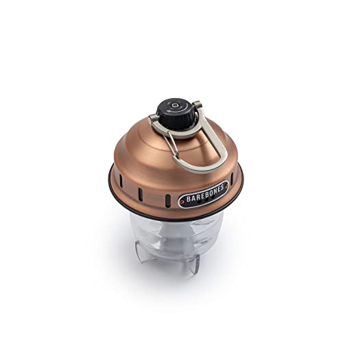 Barebones Beacon Hanging Light – Copper, Rechargeable LED Camping Lantern with Adjustable Brightness – Weatherproof Vintage-Style Hanging Lantern for Outdoor Adventures and Year-Round Use - color: Copper