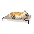 Coolaroo Pro Elevated Dog Bed with HeatShield Fabric – Advanced Cooling Raised Cot for Medium & Large Breeds, Easy-Clean, Low-to-Ground Access, Bonus Bolster Pillow – Great Sandy Beige - color: Great Sandy Beige, size: Large