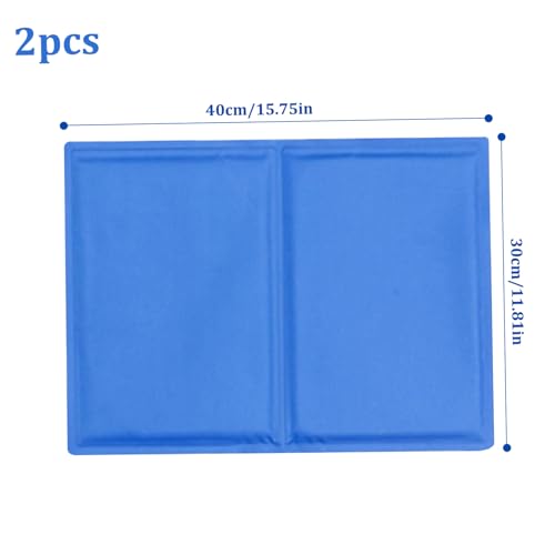 Cooling Gel Pad 2PCS Gel Cooling Mat for Bed Pet 11.81x15.75 Inch Multipurpose Instant Cooling Gel Pad Waterproof Cool Pillow Pads Washable Foldable for Summer