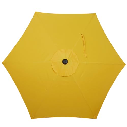 Blissun 7.5 ft Patio Umbrella, Yard Umbrella, Outdoor Market Umbrella with Push Button Tilt Crank, Yellow - color: Yellow